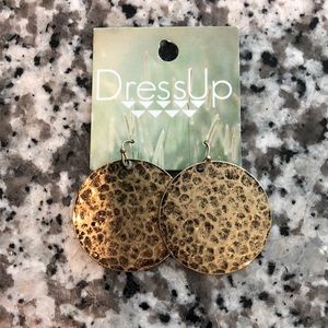 Brassy Gold Circle Earrings